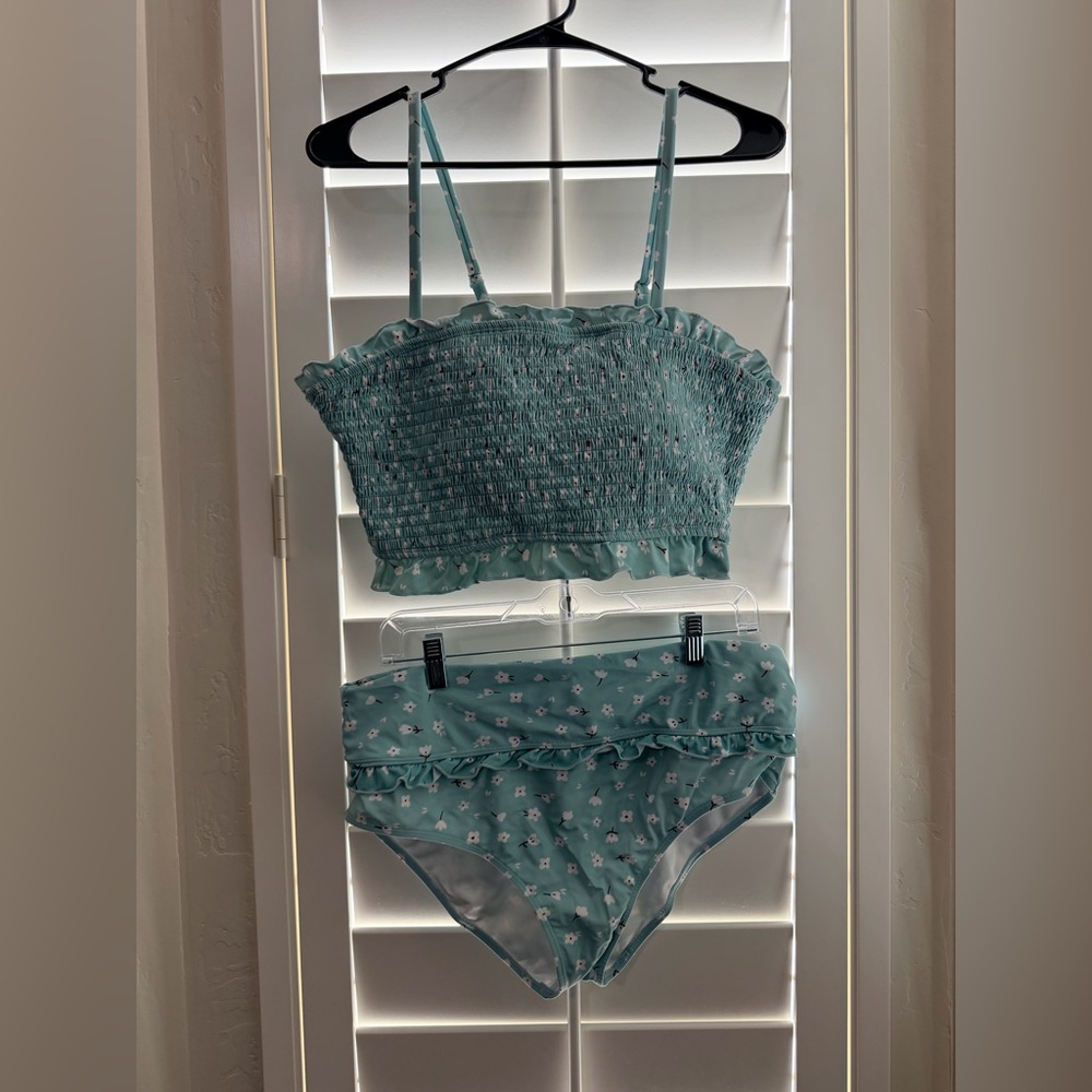 Floral Smocked Bikini Set